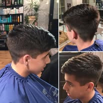 Men's textured layered cut, multiple angles